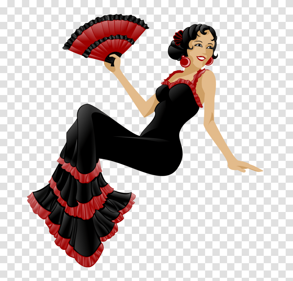Испанская танцовщица на белом фоне