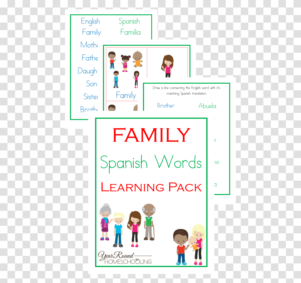 Spanish Family Words Spanish Family Spanish Words Spanish Family Words, Person, Advertisement, Poster Transparent Png