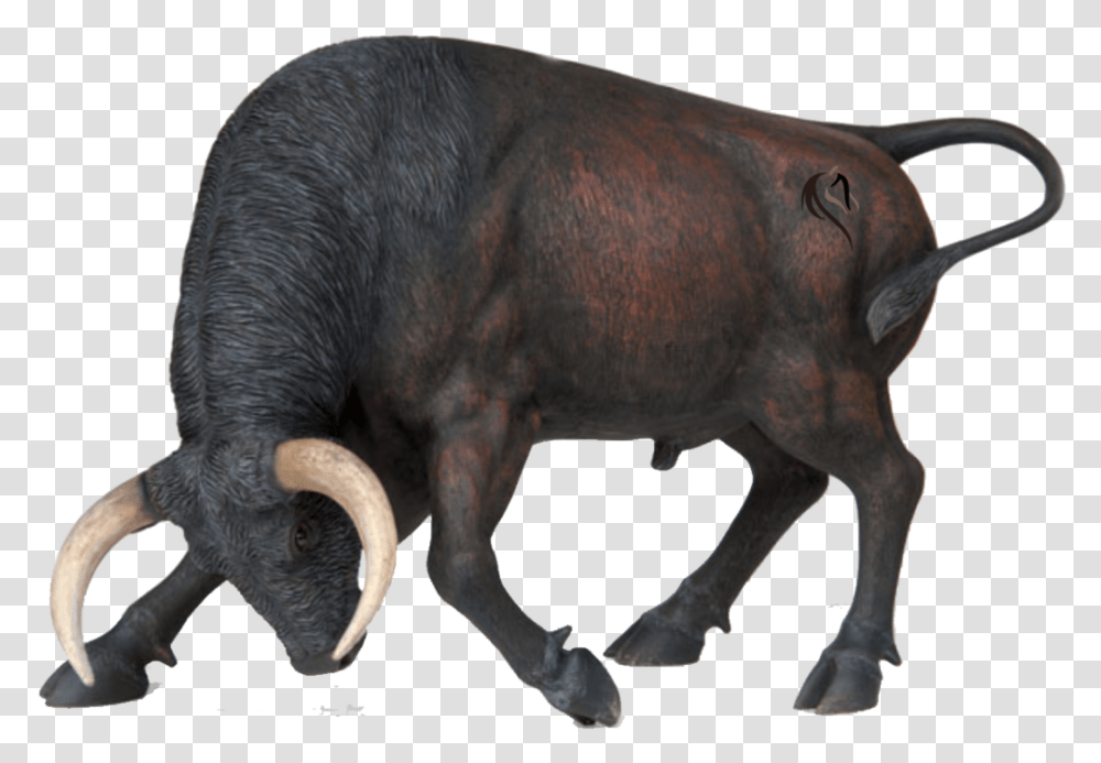 Spanish Fighting Bull Angus Cattle Charging Bull Statue Animal Charging, Mammal, Wildlife, Pig, Warthog Transparent Png