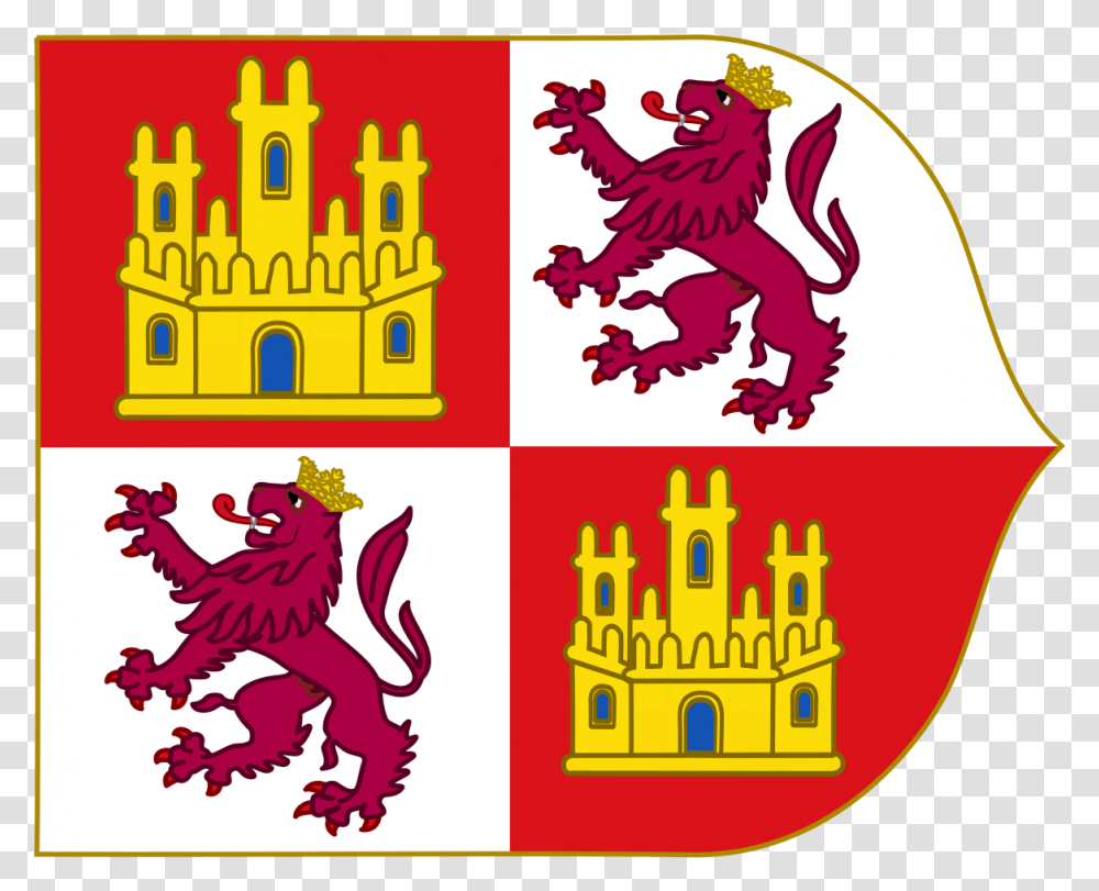 Spanish Flag 15th Century Download Crown Of Castile Flag, Logo, Emblem Transparent Png