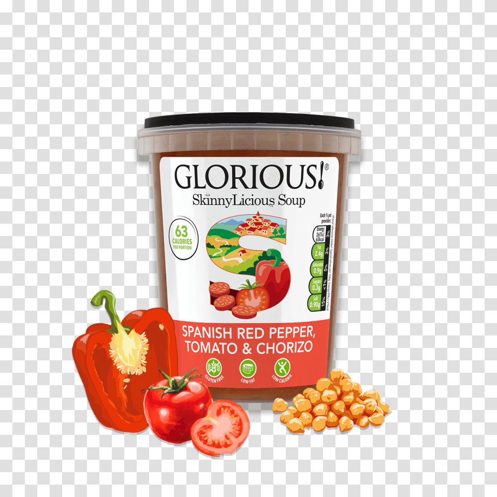 Spanish Red Pepper Tomato Chorizo, Food, Plant, Vegetable, Ketchup Transparent Png