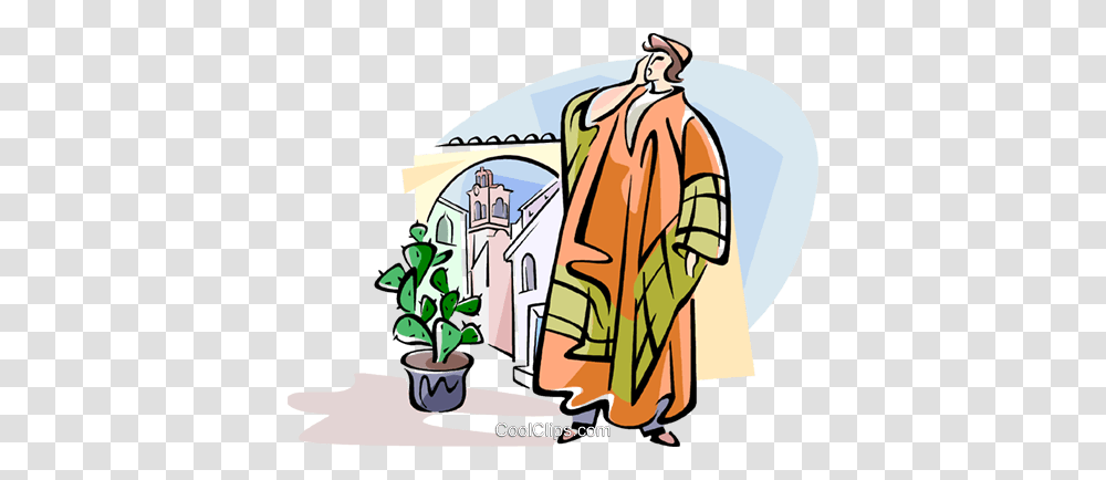 Spanish Town Crier Royalty Free Vector Clip Art Illustration, Drawing, Apparel, Doodle Transparent Png