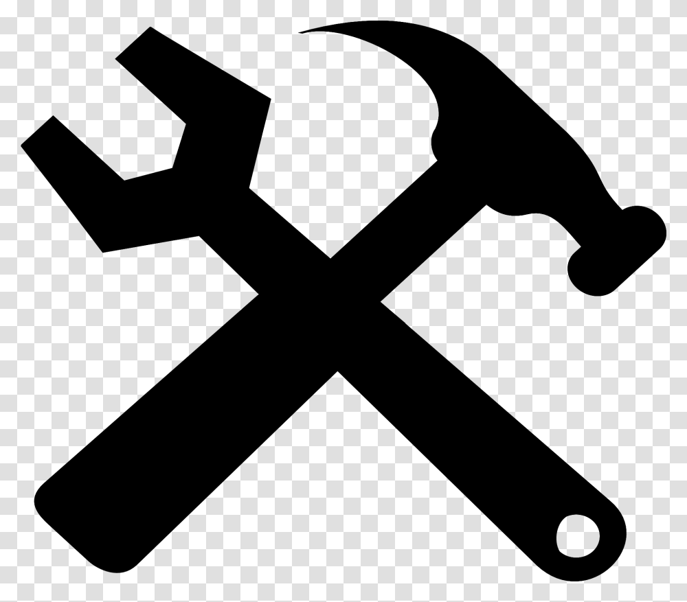 Spanners Hammer Tool Pipe Wrench Hammer And Wrench Crossed, Axe Transparent Png