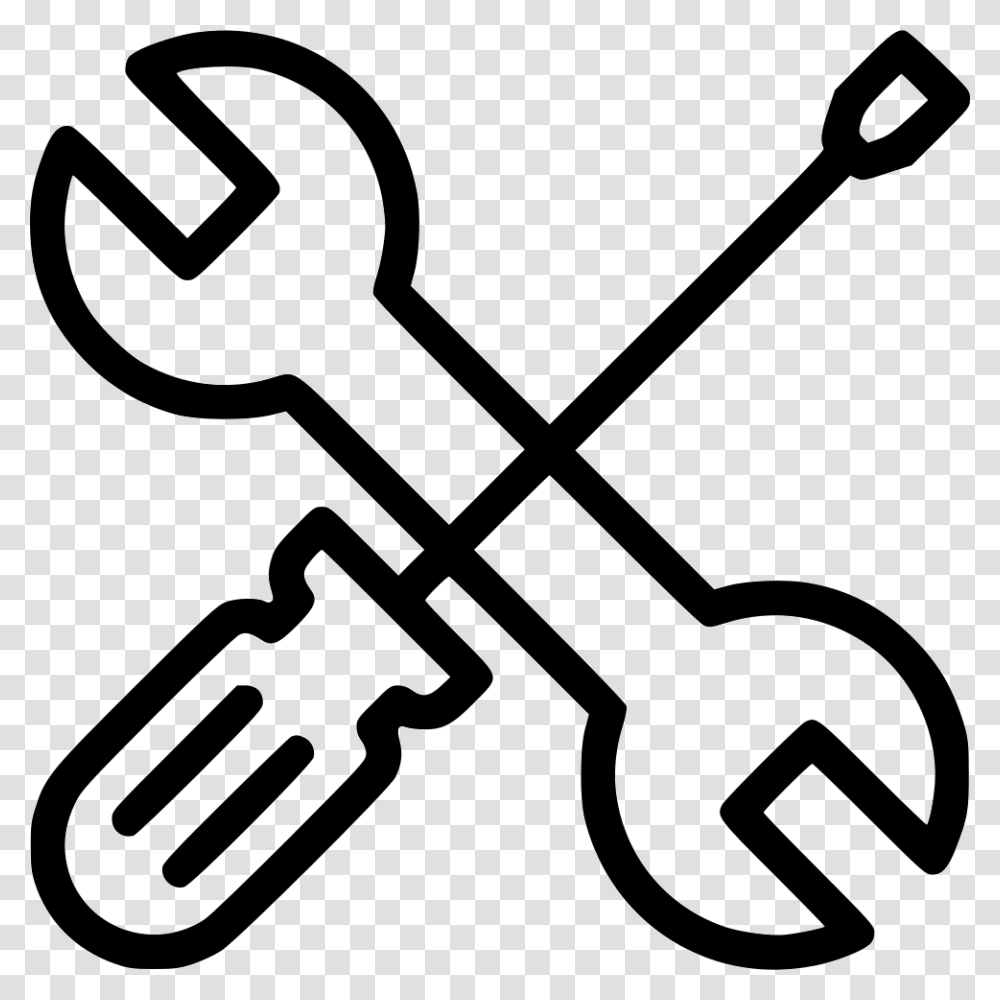 Spanners Screwdriver Wrench Art Wreck Icon, Shovel, Tool, Key, Silhouette Transparent Png