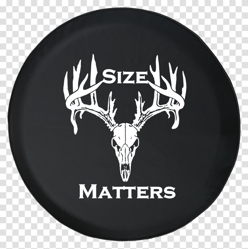 Spare Tire Cover Size Matters Hunting Deer Antlers Buck Deer Skull With Guns, Frisbee, Toy, Logo Transparent Png