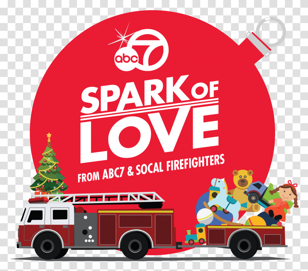 Spark Of Love Toy Drive 2019, Truck, Vehicle, Transportation, Fire Truck Transparent Png