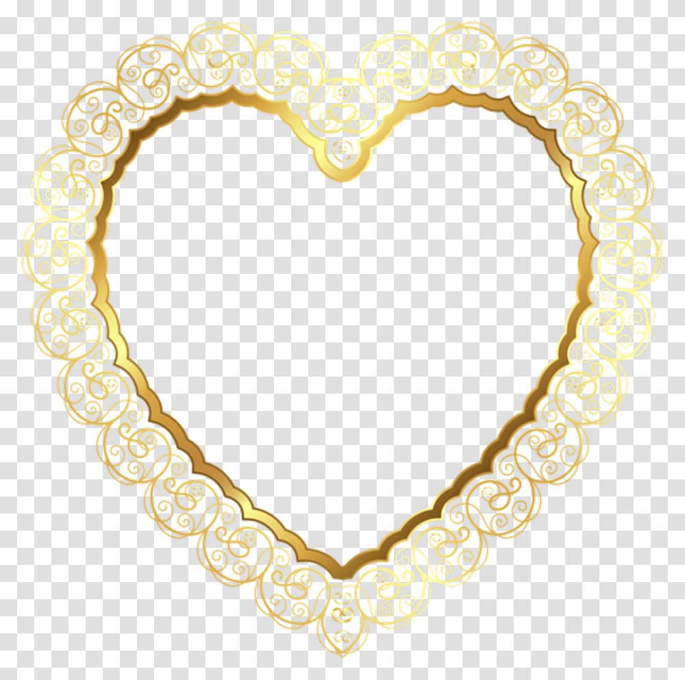 Sparkle Border Glitter Vector Heart Golden Frame Gold Border Background, Oval Transparent Png
