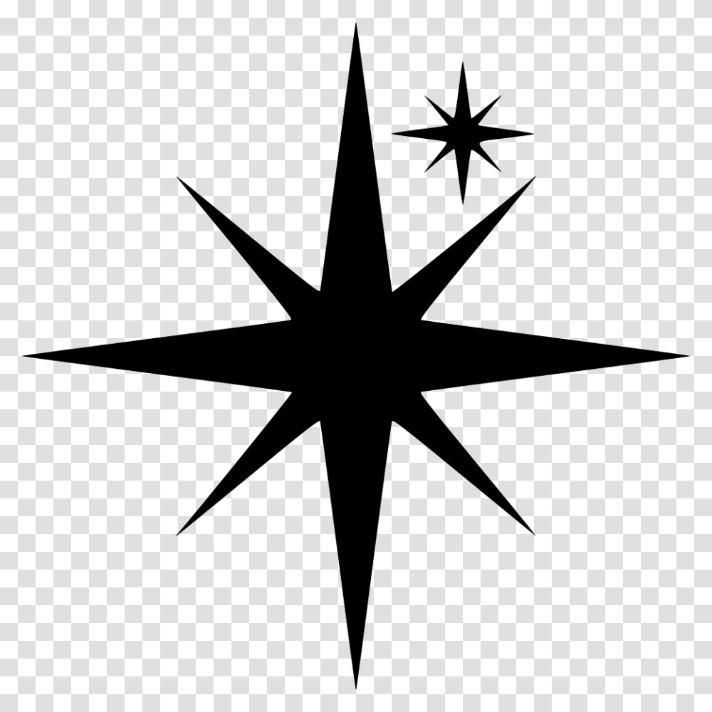 Sparkle Clipart Black And White, Cross, Star Symbol, Ceiling Fan Transparent Png