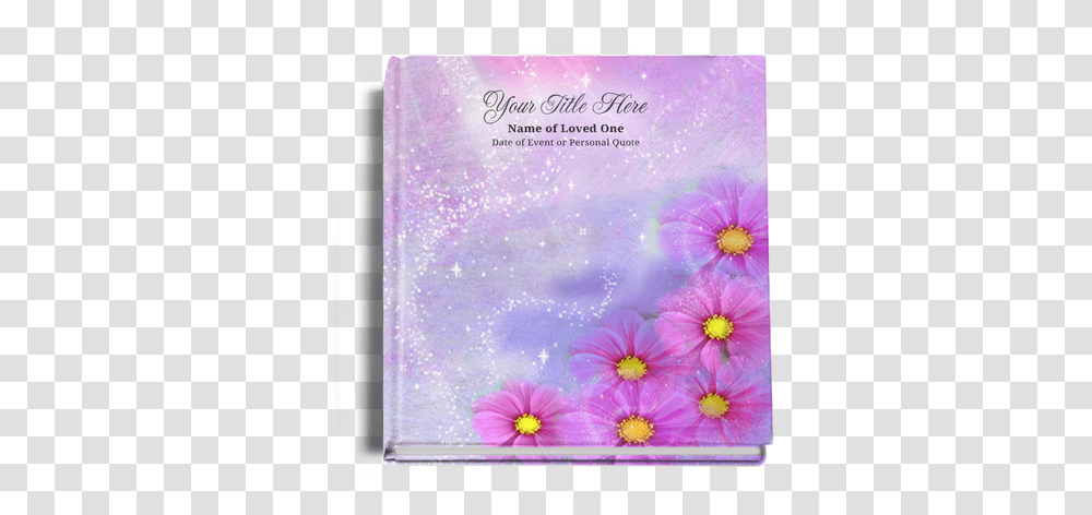 Sparkle Perfect Bind 8x8 Memorial Funeral Guest Book Garden Cosmos, Text, Plant, Flower, Electronics Transparent Png