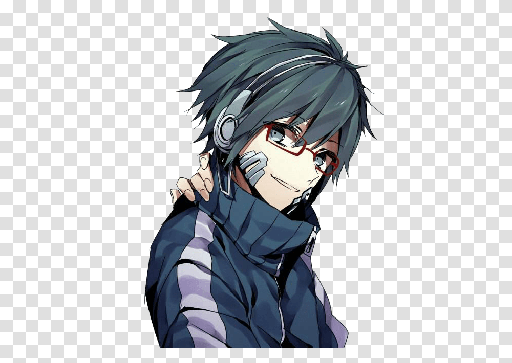 Sparkley Anime Eyes Anime Boy With Headphones And Hoodie, Helmet, Clothing, Apparel, Manga Transparent Png