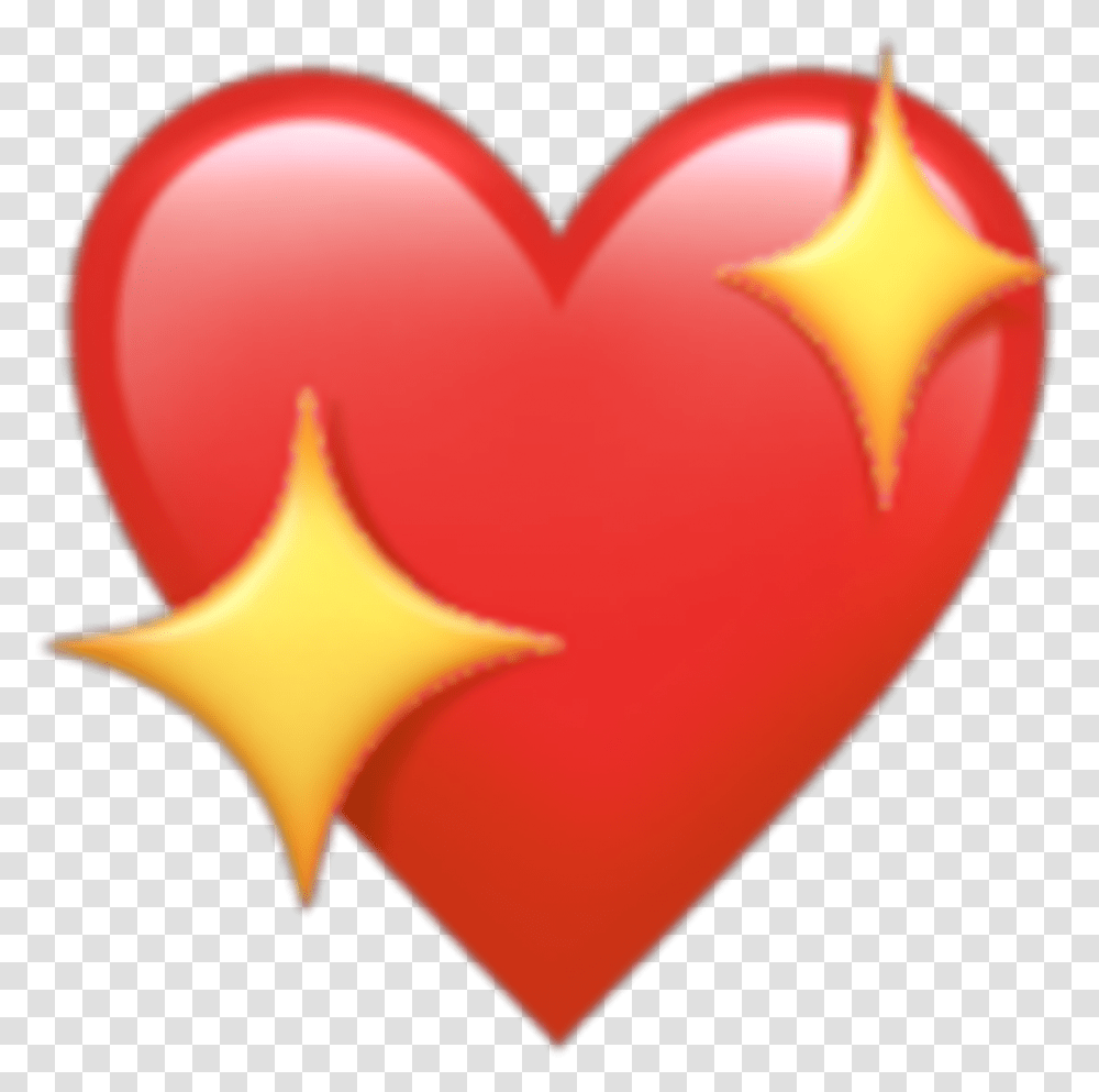Sparkling Heart Emoji, Balloon, Pillow, Cushion Transparent Png