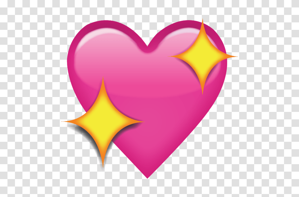 Sparkling Pink Heart Emoji, Balloon, Light Transparent Png