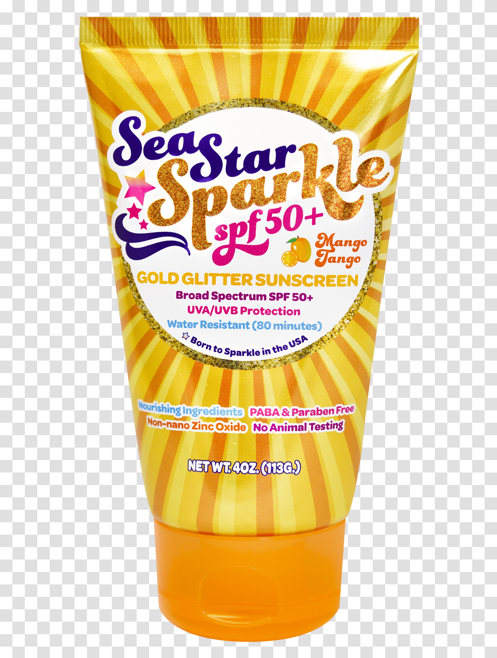 Sparkling Star Sea Star Pop Mango Tango Glitter Sunscreen Sunscreen, Bottle, Beer, Alcohol, Beverage Transparent Png