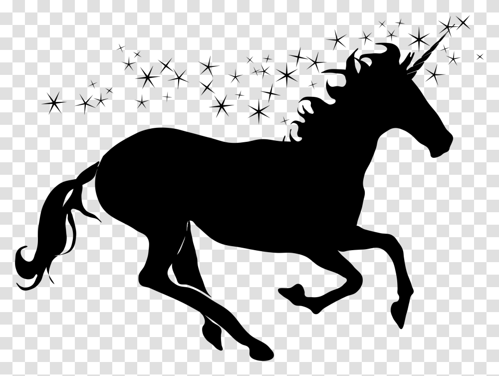 Sparkling Unicorn Silhouette Image Unicorn Silhouette, Gray, World Of Warcraft Transparent Png