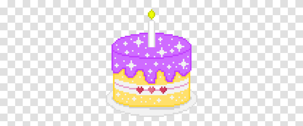 Sparkly Birthdaycake Birthday 8bits Happy Birthday Gif, Dessert, Food, Birthday Cake, Candle Transparent Png