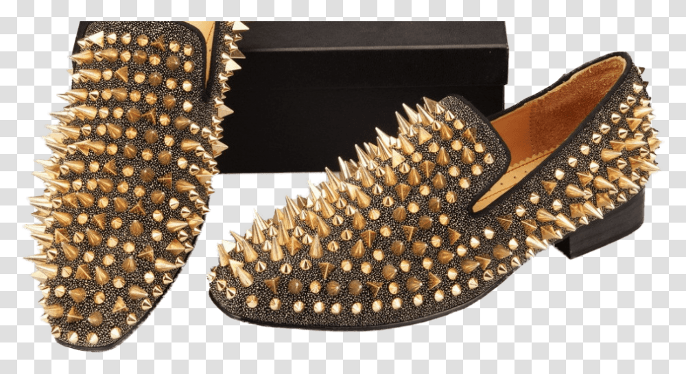 Sparkly Gold Rivet Rhinestone Shoe, Clothing, Apparel, Footwear, Chandelier Transparent Png