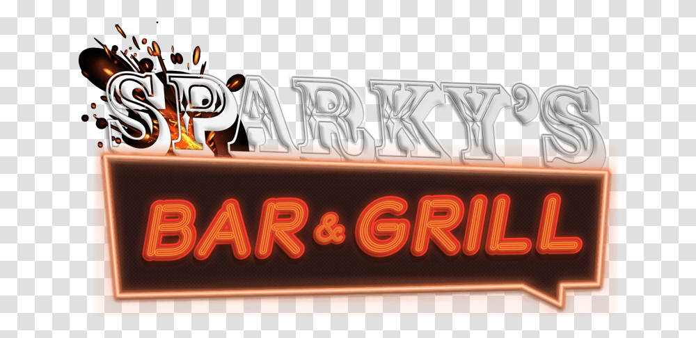 Sparkys Bar And Grill Neon Sign, Alphabet, Word, Light Transparent Png