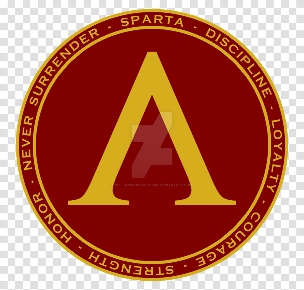 Sparta Shield Maroon And Gold Seal By Williammarshalstore Alexander The Great, Logo, Trademark, Badge Transparent Png