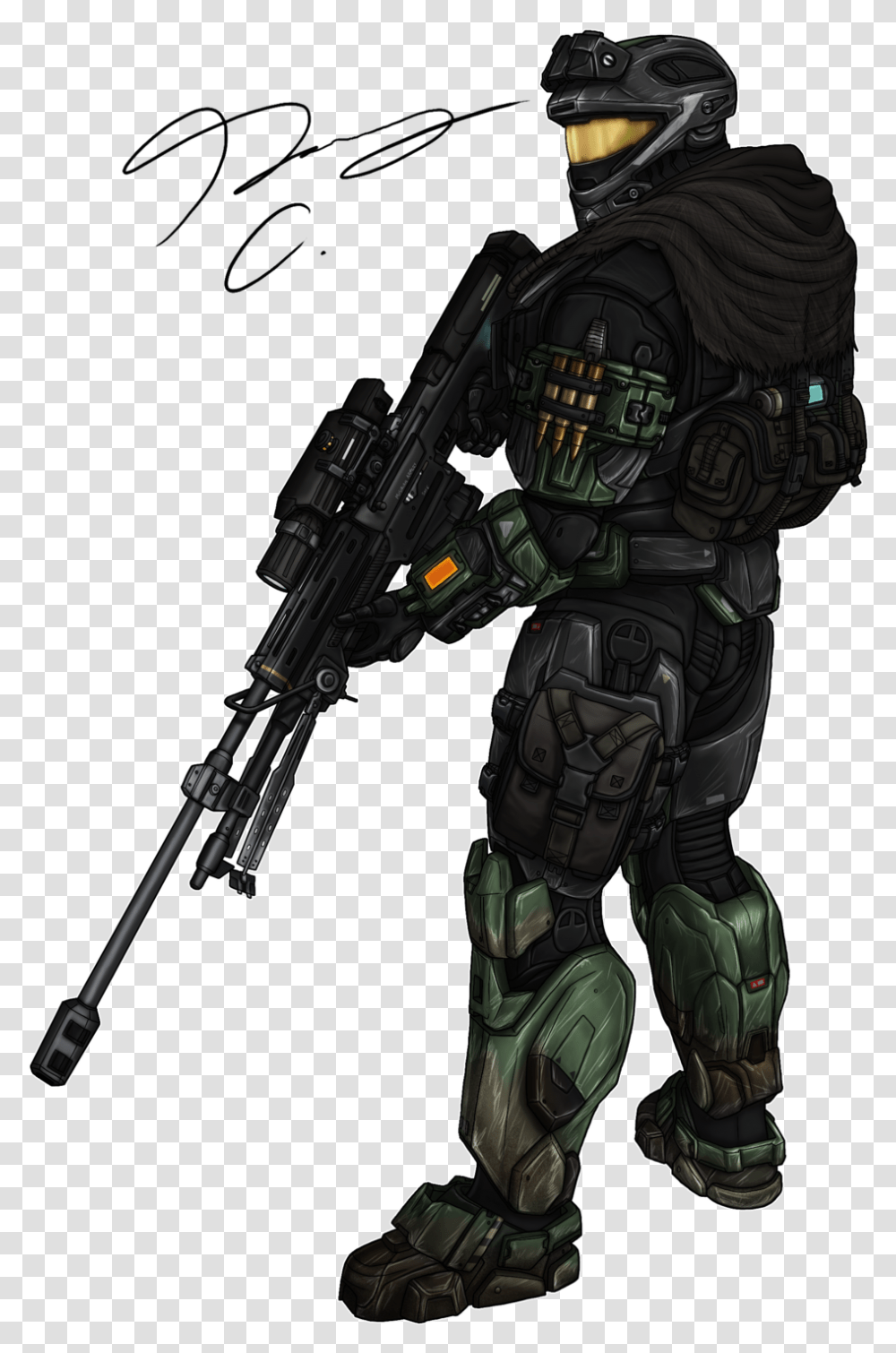 Spartan Mrskits Halo Spartan Sniper Black, Gun, Weapon, Weaponry, Person Transparent Png