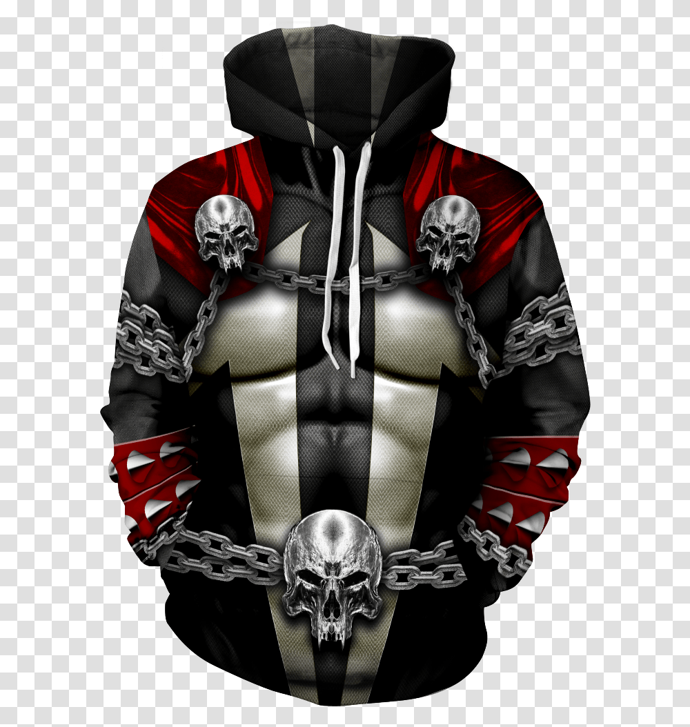 Spawn Hoodie Skull King And Queen Hoodies, Clothing, Apparel, Long Sleeve, Costume Transparent Png