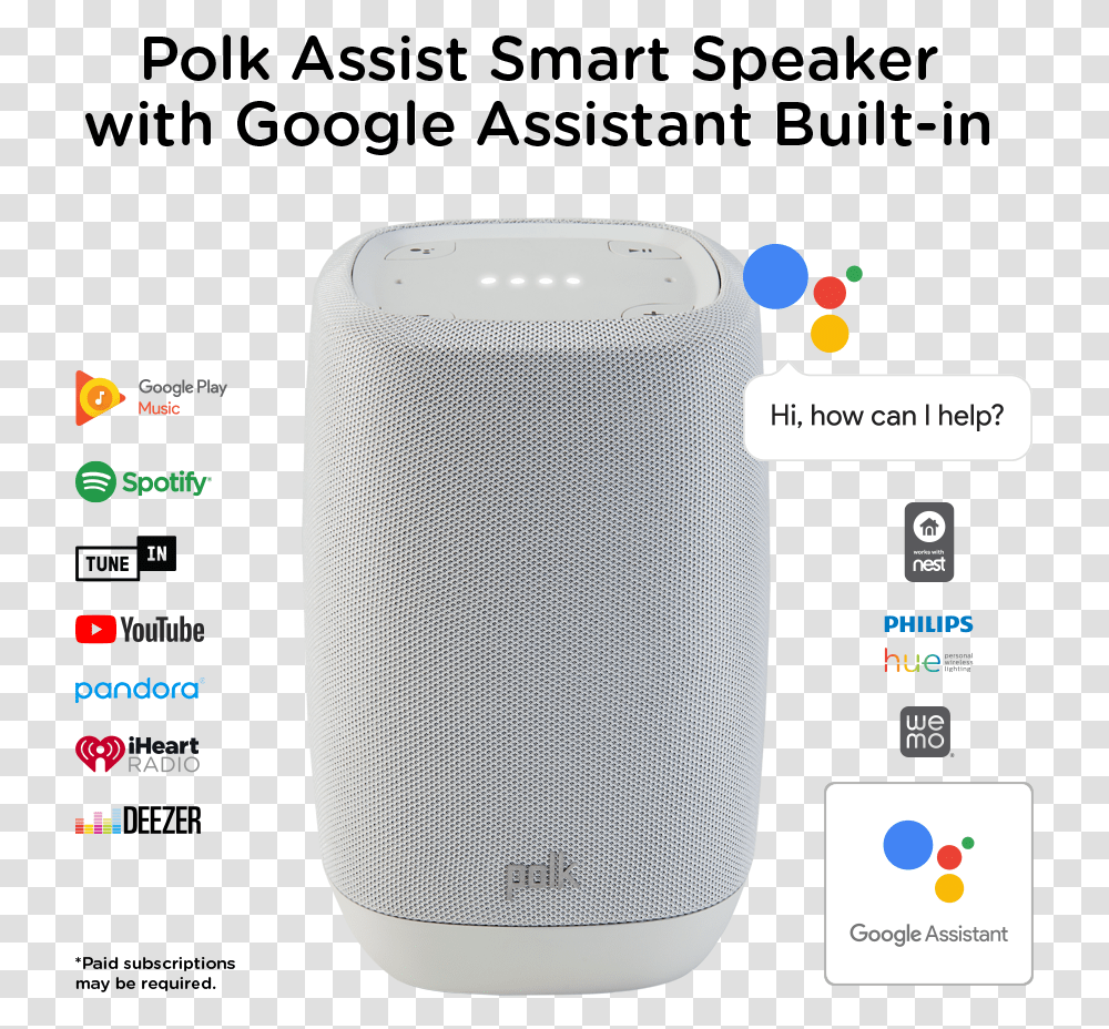 Speaker With Built In Google Assistant, Electronics, Audio Speaker, Mobile Phone, Cell Phone Transparent Png