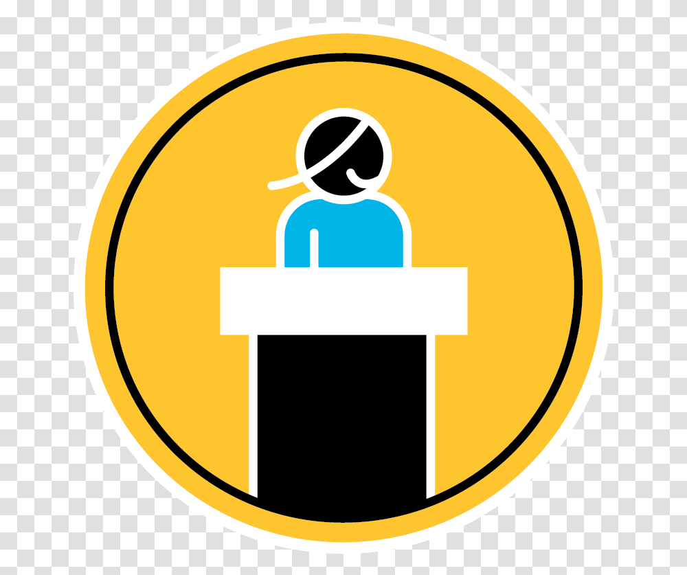Speaking Icon Podium, Logo, Symbol, Trademark, Label Transparent Png