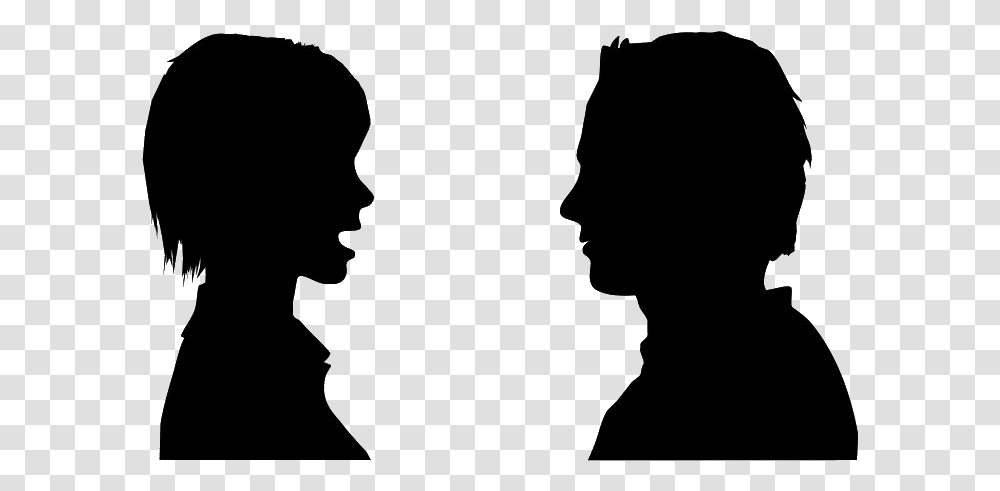 Speaking People Clipart Communication Black And White Clipart, Silhouette, Face, Photography, Back Transparent Png
