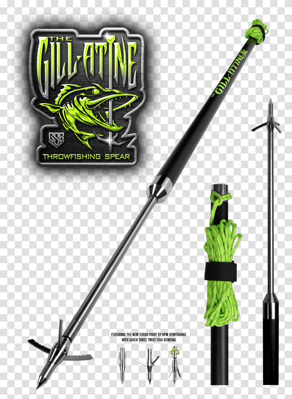 Spear Multiview Green Bowfishing Spear, Stick, Baton, Weapon, Weaponry Transparent Png