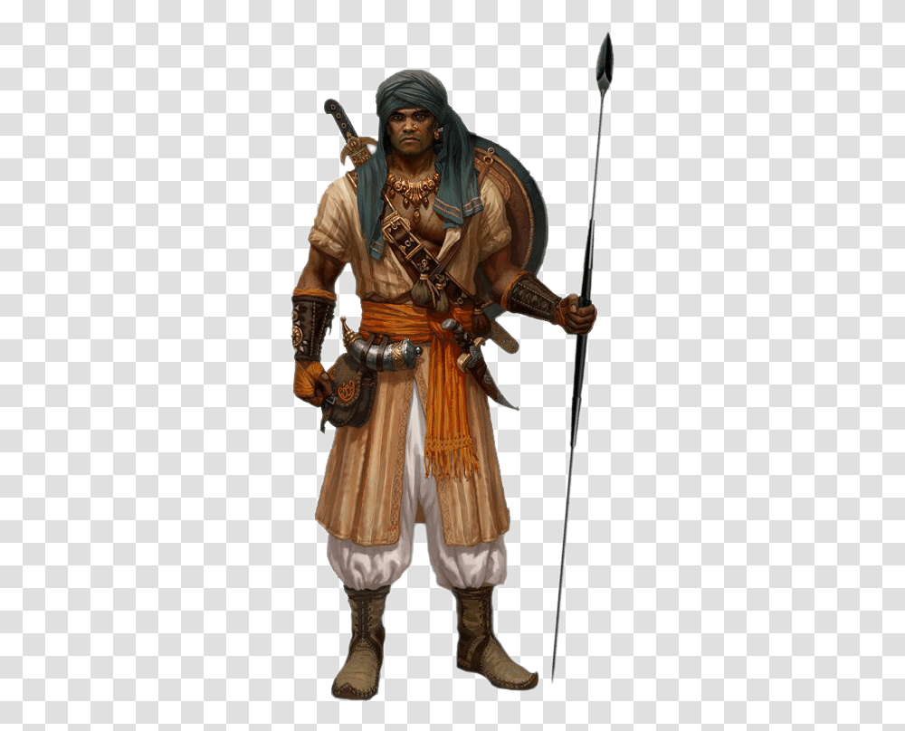 Spear Warrior Dungeons Dragons Male Tribal Character, Person, Human, Costume, Sport Transparent Png