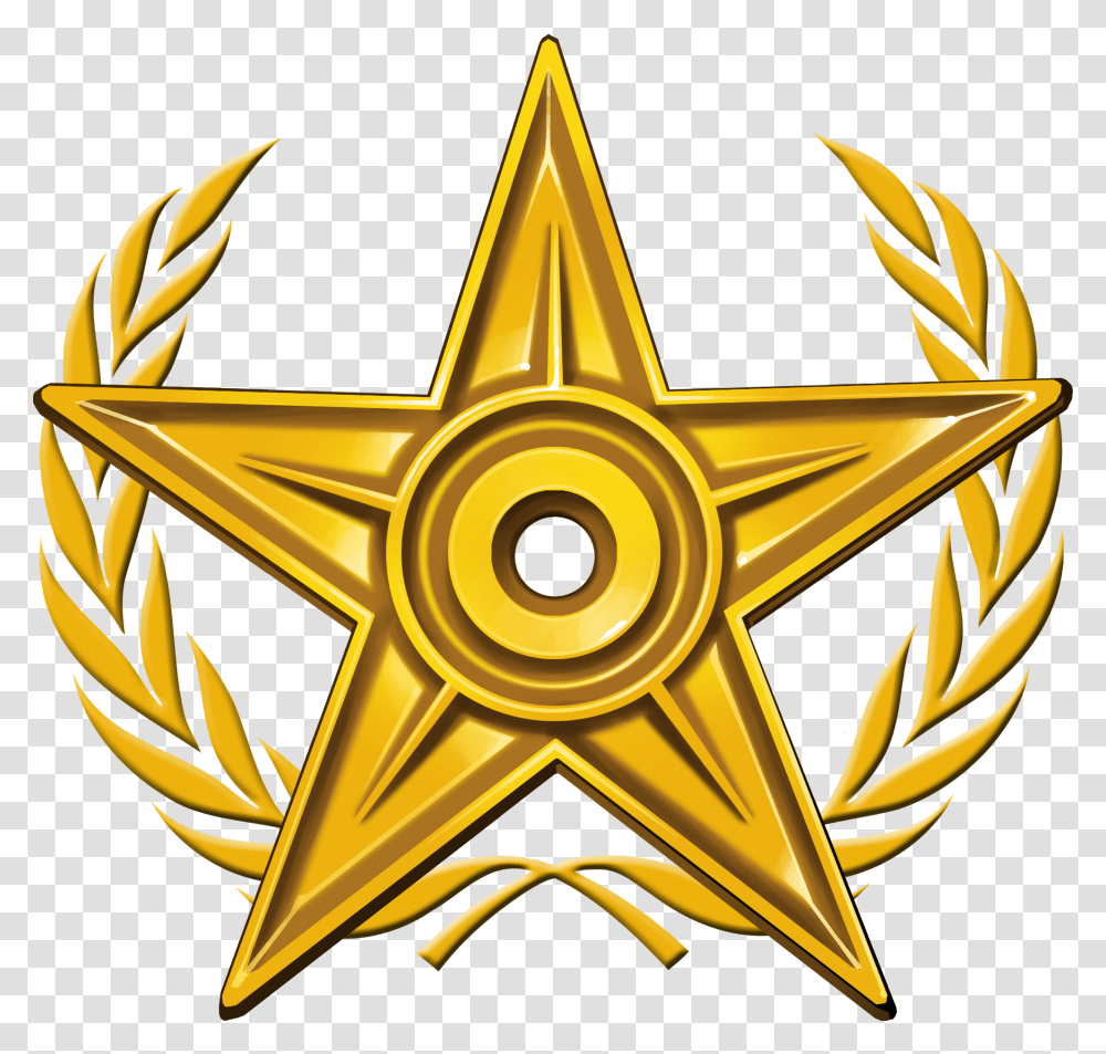 Special Gold Barnstar, Star Symbol, Emblem, Logo Transparent Png