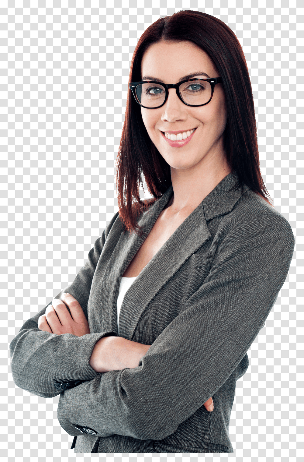 Specs Girl Image Corporate Pose Transparent Png