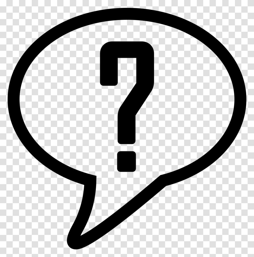 Speech Balloon Outline With Question Mark Question Mark Balloon Icon, Label, Stencil Transparent Png