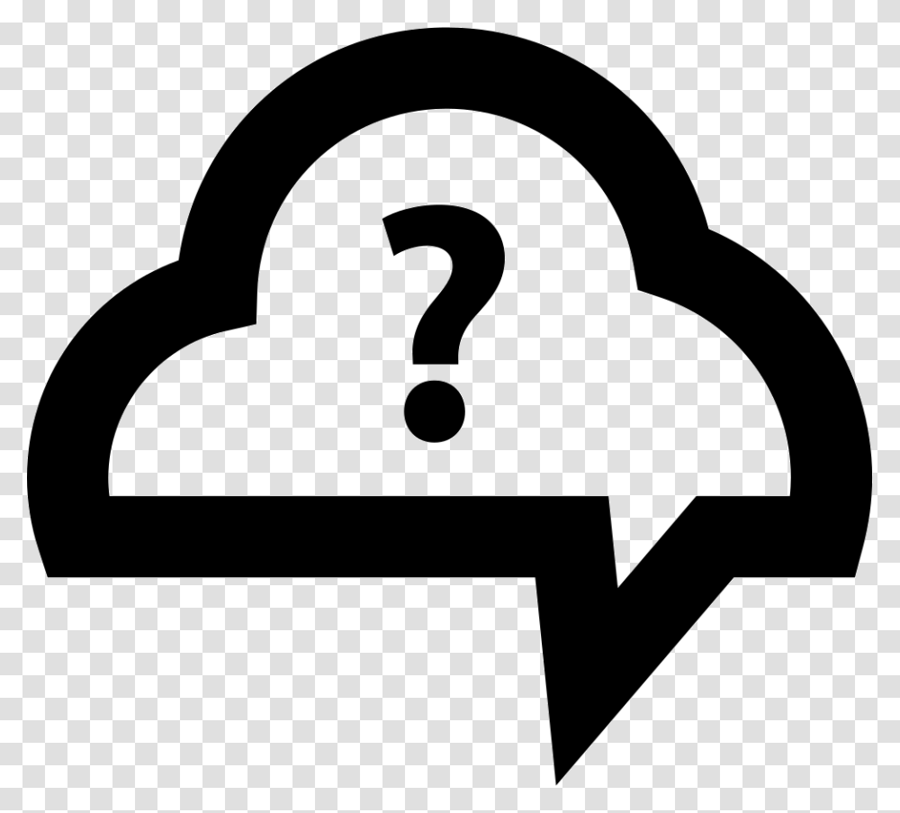Speech Bubble Cloud With Question Mark Icon Free Download, Number, Stencil Transparent Png