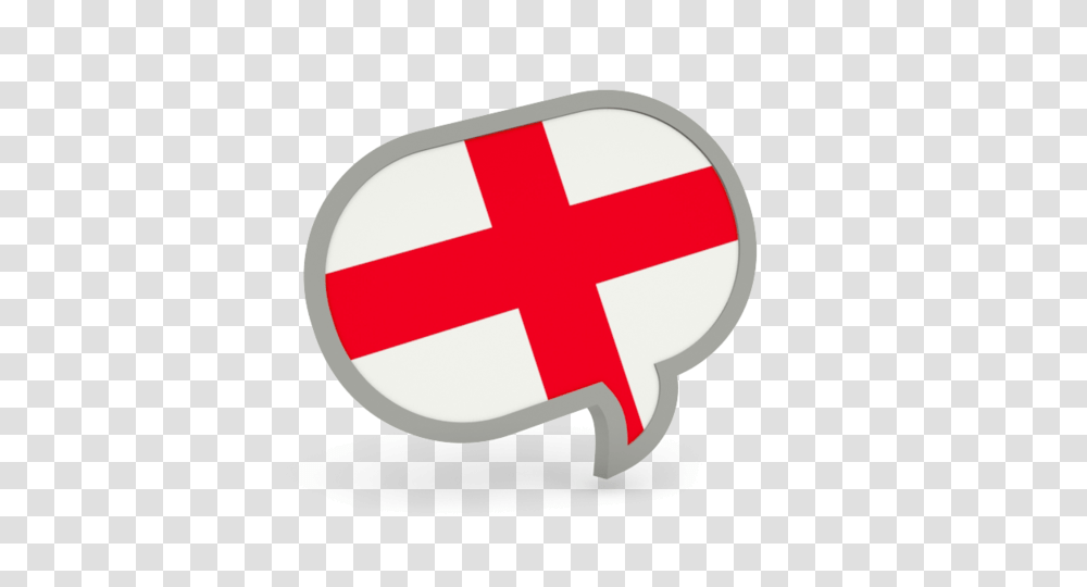 Speech Bubble Icon Illustration Of Flag Of England, Red Cross, Logo, First Aid Transparent Png
