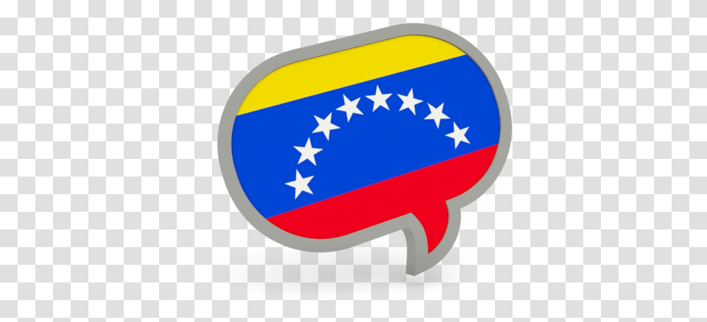 Speech Bubble Icon Venezuela And Us Flag, Label, Logo Transparent Png
