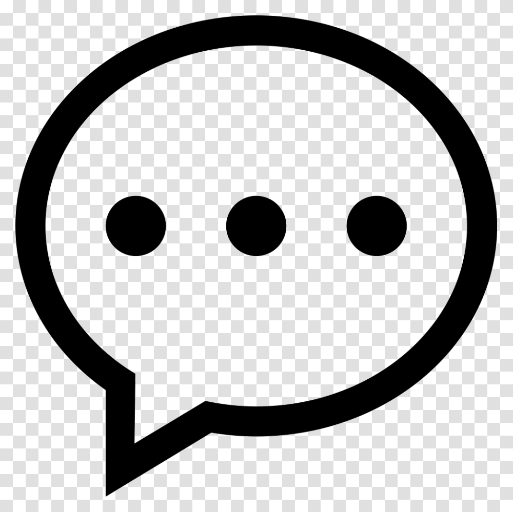 Speech Bubble With Dots, Stencil, Disk, Silhouette, Face Transparent Png