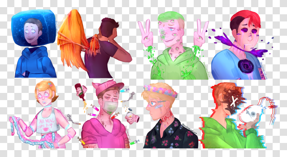 Speedpaint Youtubers Drawlloween Gore Royalty Free Different Types Of Gore Art, Person, Clothing, Helmet, Graphics Transparent Png