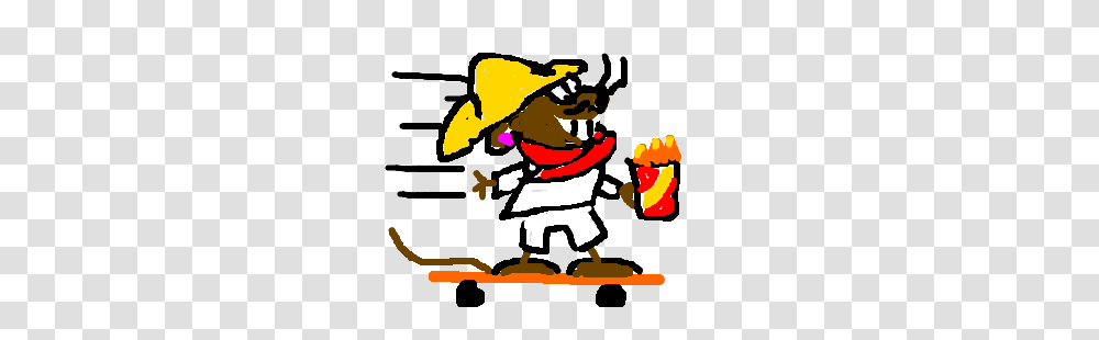 Speedy Gonzales Eating Nachos On A Skateboard Drawing, Poster, Advertisement, Apparel Transparent Png