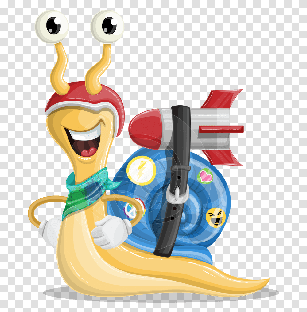 Speedy Snail Cartoon Vector Character Aka Snap The Speedy Snail Cartoon, Weapon, Weaponry, Toy Transparent Png