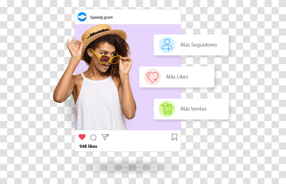 Speedygram Increase Your Followers On Instagram Sunglasses, Clothing, Apparel, Text, Accessories Transparent Png