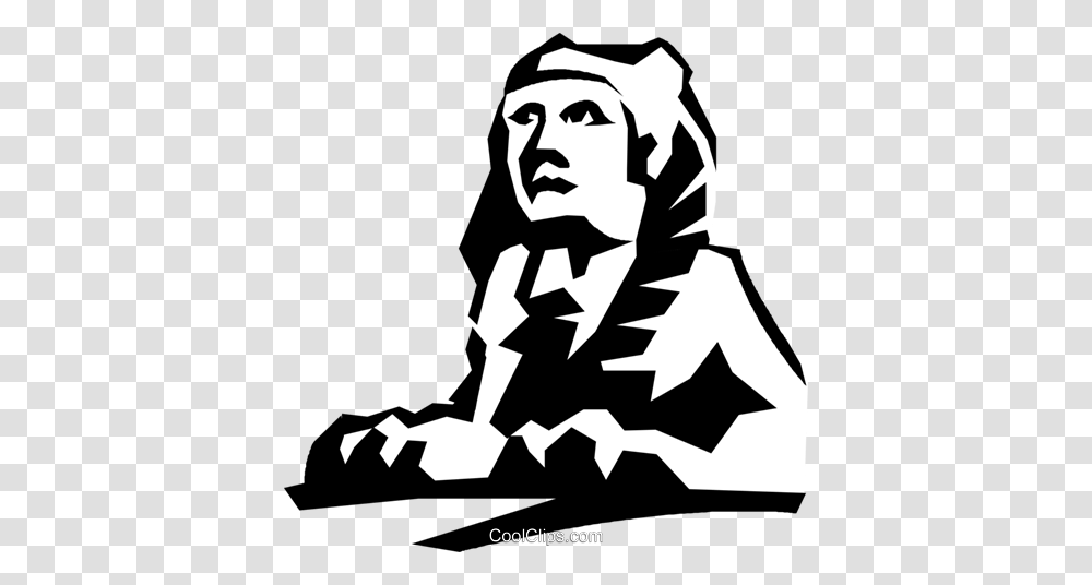 Sphinx Royalty Free Vector Clip Art Illustration, Stencil, Person, Human Transparent Png