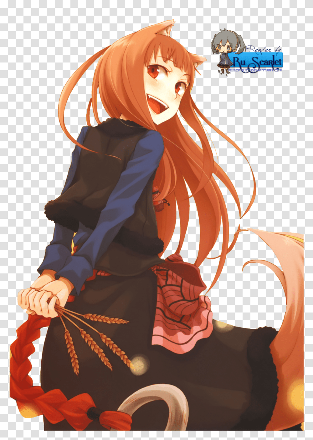 Spice And Wolf Light Novel Holo Spice And Wolf Holo Render, Manga, Comics, Book, Person Transparent Png