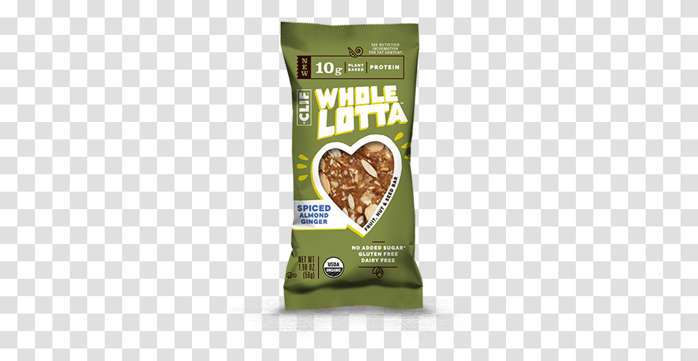Spiced Almond Ginger Packaging Clif Bar Whole Lotta, Food, Plant, Snack, Candy Transparent Png