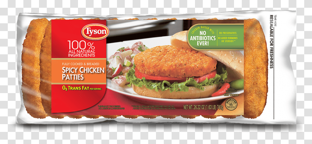 Spicy Chicken Burger Frozen, Food, Lunch, Meal, Plant Transparent Png