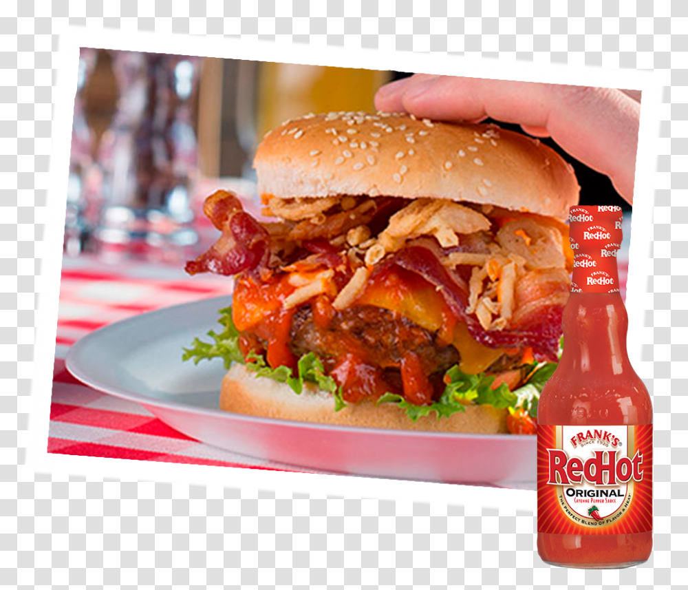 Spicy Crunchy Burger Fast Food, Person, Human, Ketchup Transparent Png