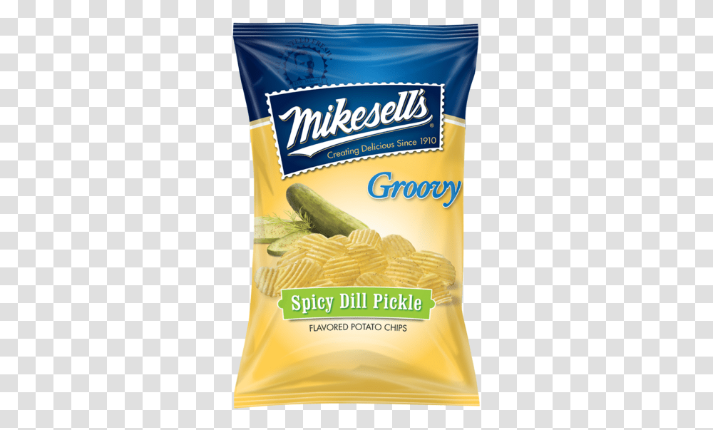 Spicy Dill Pickle Groovy Potato Chips Mike Potato Chip Company, Food, Plant, Relish, Mayonnaise Transparent Png