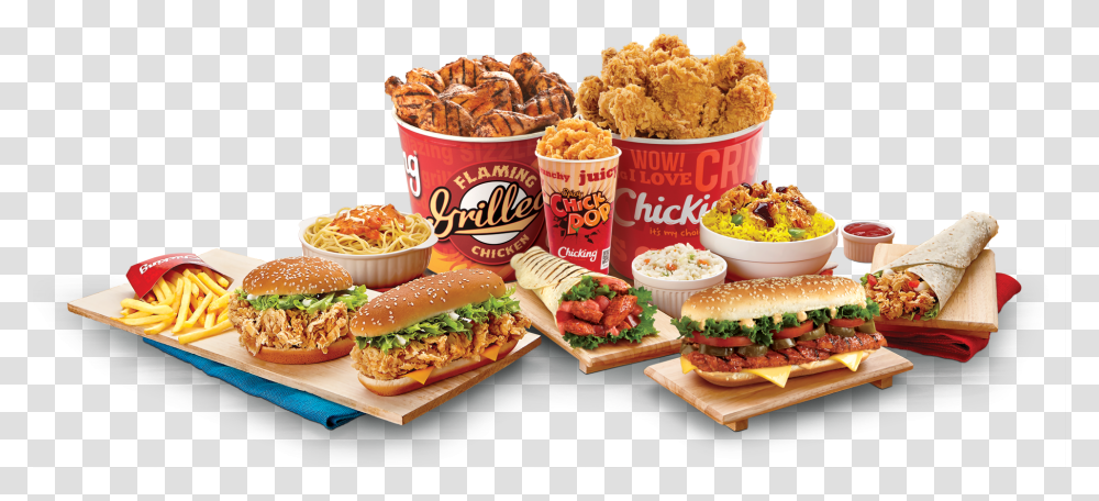 Spicy Fast Food, Burger, Snack, Popcorn, Lunch Transparent Png
