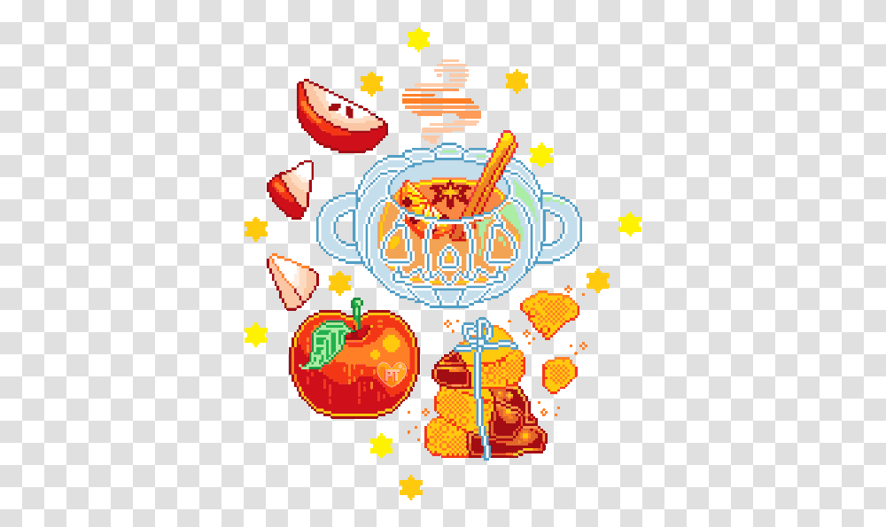Spicy Hot Apple Cider Honeycomb Toffee & Seasonal Pixel Spicy Food Pixel Art, Label, Text, Graphics, Symbol Transparent Png