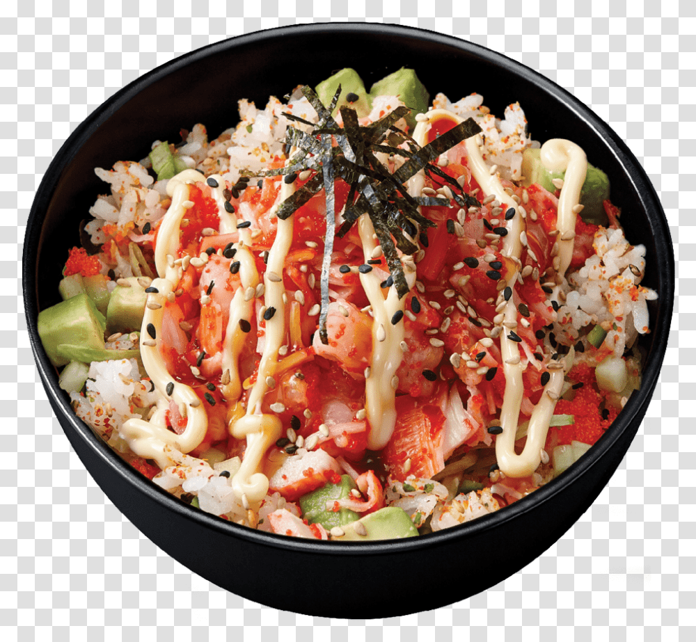 Spicy Shrimp Poke Bowl Sushi Shop, Food, Pasta, Meal, Dish Transparent Png