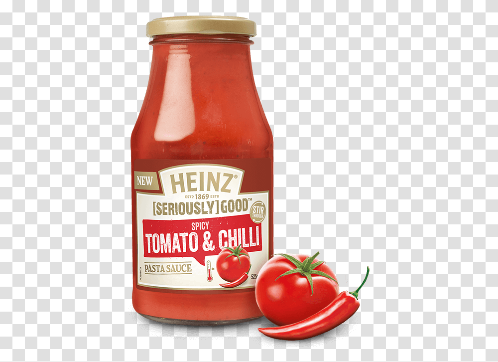 Spicy Tomato Amp Chilli Pasta Sauce Heinz Seriously Good Lasagna Sauce, Ketchup, Food, Plant, Vegetable Transparent Png
